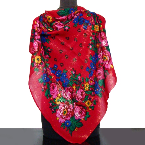 chale russe rouge