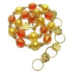 Collier Murano Perles - feuilles d'or